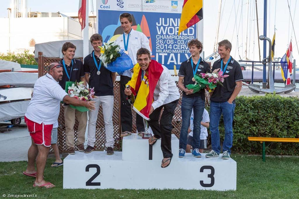 470 Men and Mixed Medallists (ESP) - 2014 470 Junior World Championships © Zerogradinord.it